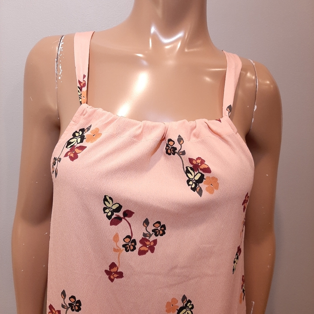 NEW Vero Moda Floral Tie Halter Dress Belted Pink Shift Ruffle Flounce Size XS - Picture 4 of 14